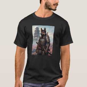 Deutscher Schäferhund Samurai Lustiger Hund Japan T-Shirt