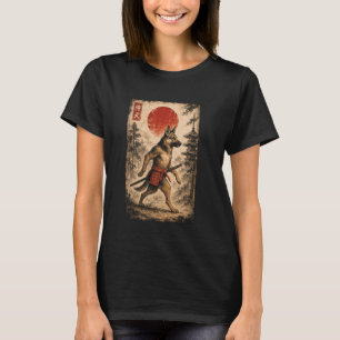 Deutscher Schäferhund Samurai Vintage Ukiyo-e Hund T-Shirt