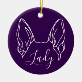 Deutscher Schäferhund-Schmuck (Pfotenabdrücke) Keramik Ornament