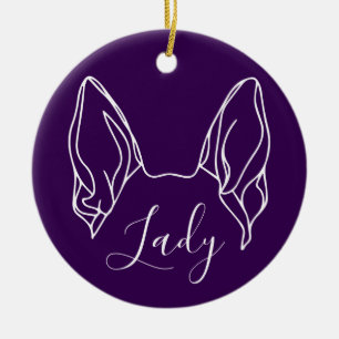 Deutscher Schäferhund-Schmuck (Pfotenabdrücke) Keramik Ornament