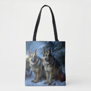 Deutscher Schäferhund Schneebedeckter Schlitten We