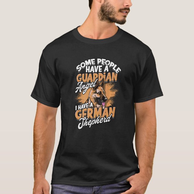 Deutscher Schäferhund Schutzengel T-Shirt (Vorderseite)