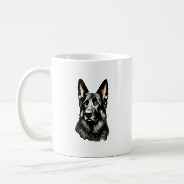 Deutscher Schäferhund Schwarz und Tan Kaffeetasse (Links)