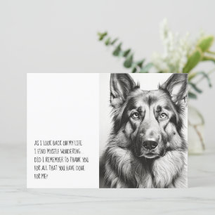 Deutscher Schäferhund schwarze Silhouette Dankeskarte