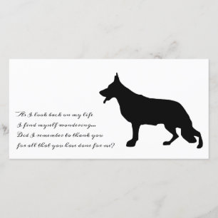 Deutscher Schäferhund schwarze Silhouette Dankeskarte