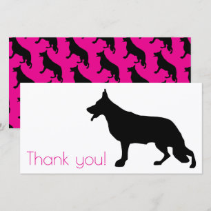Deutscher Schäferhund schwarze Silhouette Dankeskarte