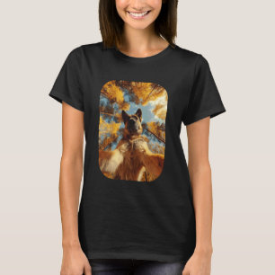 Deutscher Schäferhund Selfie Herbstlaub Herbst Tie T-Shirt