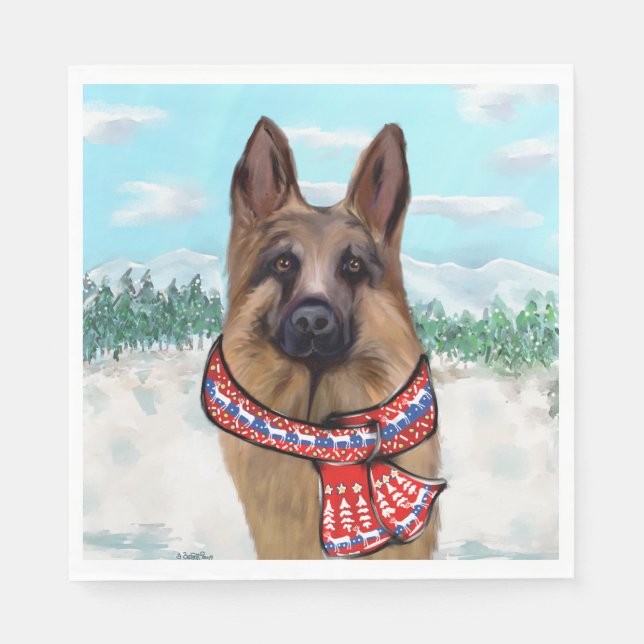 Deutscher Schäferhund Serviette (Vorderseite)