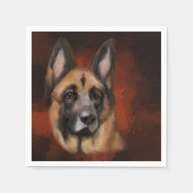 DEUTSCHER SCHÄFERHUND    SERVIETTE (Vorderseite)