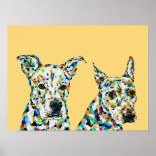 Deutscher Schäferhund Shar Pei und Pitbull Lab Mix Poster