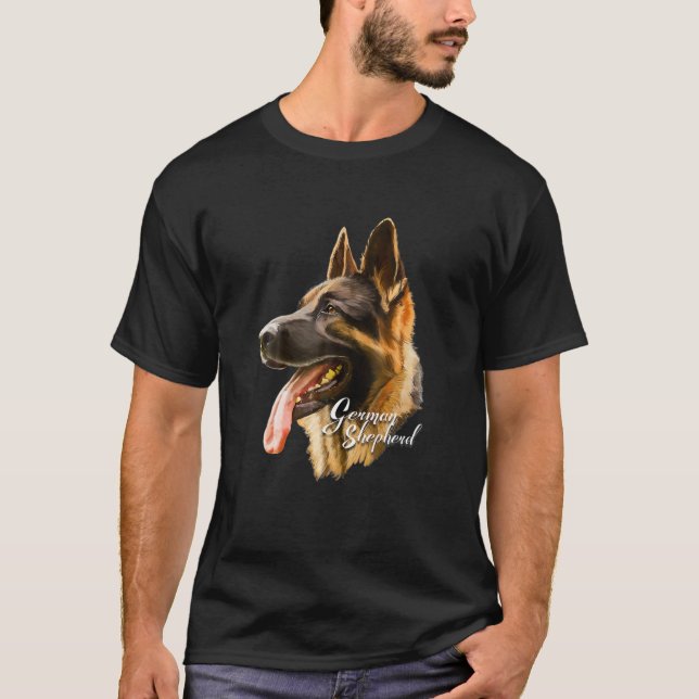 Deutscher Schäferhund Sharp Hund T-Shirt Geschenke (Vorderseite)