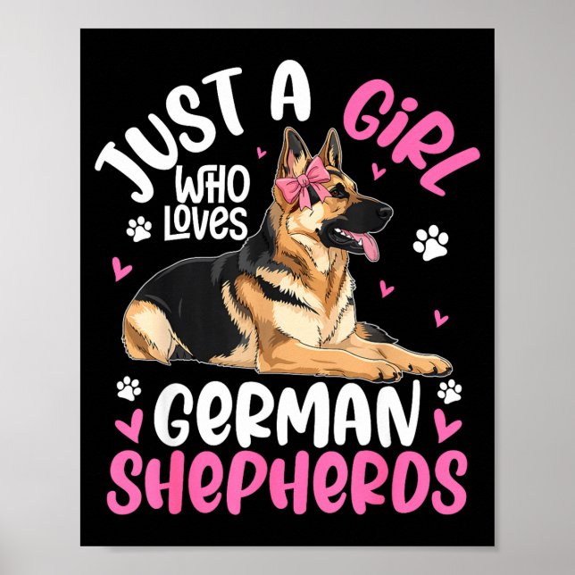 Deutscher Schäferhund-Shirt für Mädchen Frauen Deu Poster (Vorne)
