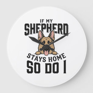 Deutscher Schäferhund-Shirt Kein Schäferhund Keine Große Wanduhr