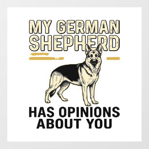 Deutscher Schäferhund-Shirt Lustige Vintage-Prägun Fensteraufkleber