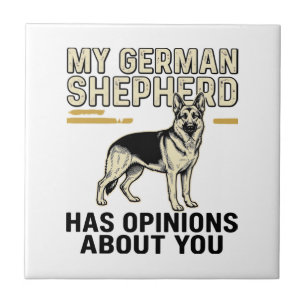 Deutscher Schäferhund-Shirt Lustige Vintage-Prägun Fliese