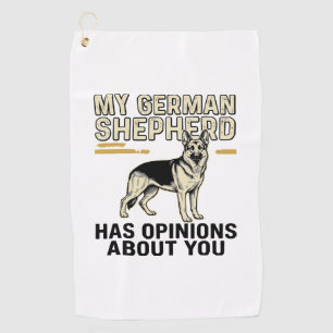 Deutscher Schäferhund-Shirt Lustige Vintage-Prägun Golfhandtuch