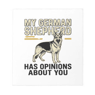 Deutscher Schäferhund-Shirt Lustige Vintage-Prägun Notizblock