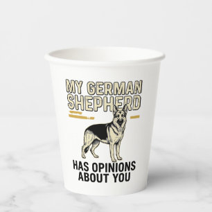 Deutscher Schäferhund-Shirt Lustige Vintage-Prägun Pappbecher