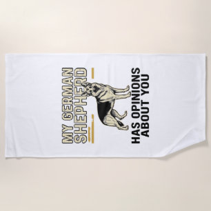 Deutscher Schäferhund-Shirt Lustige Vintage-Prägun Strandtuch