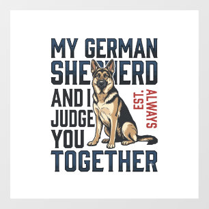 Deutscher Schäferhund-Shirt Lustiger Hundeliebhabe Fensteraufkleber