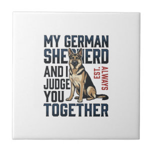 Deutscher Schäferhund-Shirt Lustiger Hundeliebhabe Fliese