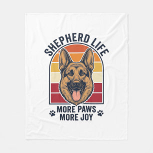 Deutscher Schäferhund-Shirt Retro-Gravur Hunde-Lie Fleecedecke