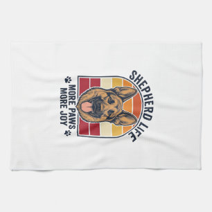 Deutscher Schäferhund-Shirt Retro-Gravur Hunde-Lie Geschirrtuch
