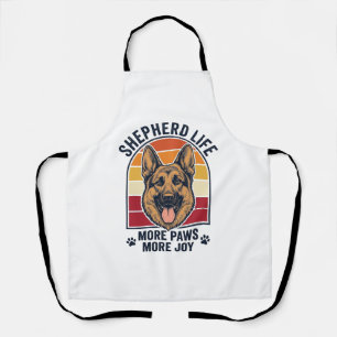 Deutscher Schäferhund-Shirt Retro-Gravur Hunde-Lie Schürze