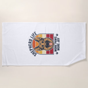 Deutscher Schäferhund-Shirt Retro-Gravur Hunde-Lie Strandtuch