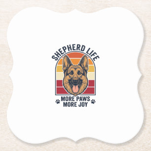 Deutscher Schäferhund-Shirt Retro-Gravur Hunde-Lie Untersetzer