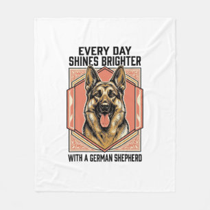 Deutscher Schäferhund-Shirt Vintage Gravur Hunde L Fleecedecke