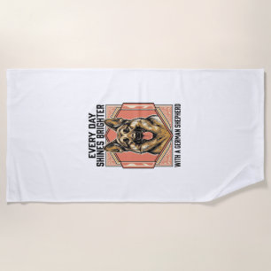 Deutscher Schäferhund-Shirt Vintage Gravur Hunde L Strandtuch
