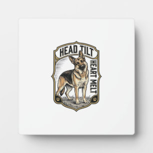 Deutscher Schäferhund-Shirt Vintage-Gravur Kopfnei Fotoplatte