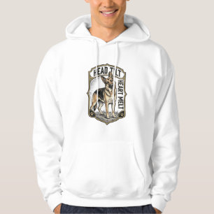 Deutscher Schäferhund-Shirt Vintage-Gravur Kopfnei Hoodie