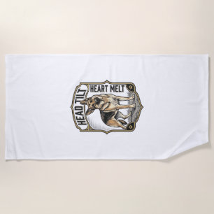 Deutscher Schäferhund-Shirt Vintage-Gravur Kopfnei Strandtuch