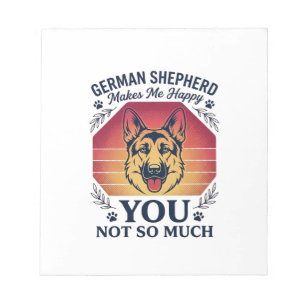 Deutscher Schäferhund Sie Hund Retro Sonnenunterga Notizblock