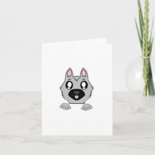 Deutscher Schäferhund Silver and Black Peeking Car Karte