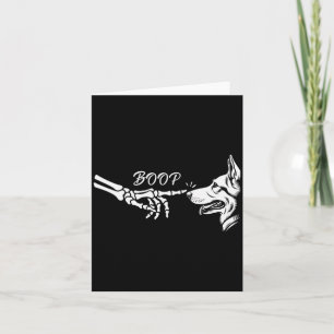Deutscher Schäferhund Skelett Hand Boop Halloween Karte