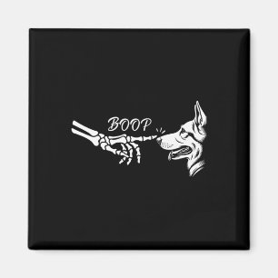 Deutscher Schäferhund Skelett Hand Boop Halloween Magnet