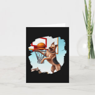 Deutscher Schäferhund spielt Basketball Spaß Dog B Karte
