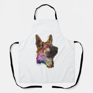 Deutscher Schäferhund Splash Art Schürze