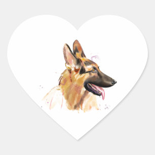 Deutscher Schäferhund Sticker Kunst