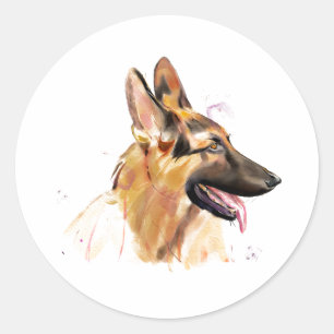 Deutscher Schäferhund Sticker Kunst
