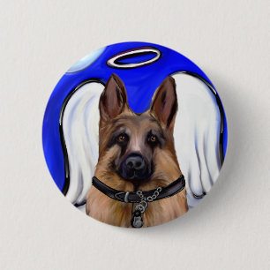 Deutscher Schäferhund-Streifehund Button