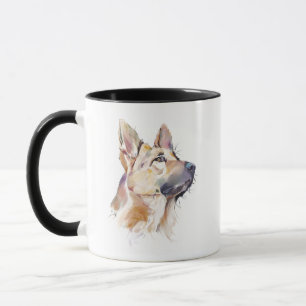 Deutscher Schäferhund Tasse, Wasserfarbe GSD Hund Tasse