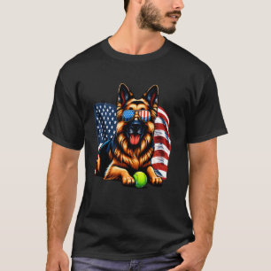Deutscher Schäferhund Tennisliebhaber Amerikanisch T-Shirt