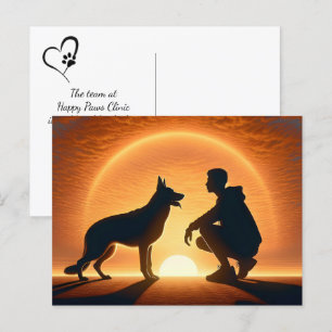 Deutscher Schäferhund-Tier-Mitgefühl Verlust Postkarte