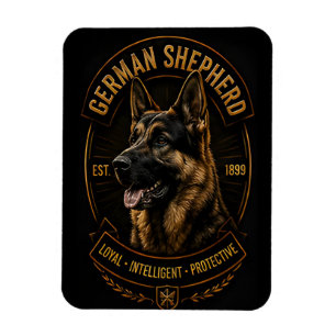 Deutscher Schäferhund Treu Intelligent Schützender Magnet