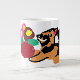 Deutscher Schäferhund und Blumen gut Jumbo-Tasse