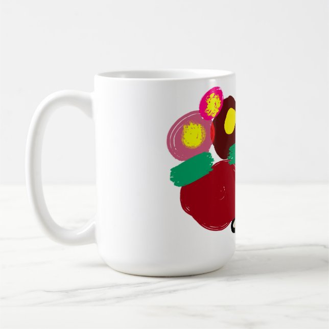 Deutscher Schäferhund und Blumen gut Kaffeetasse (Links)